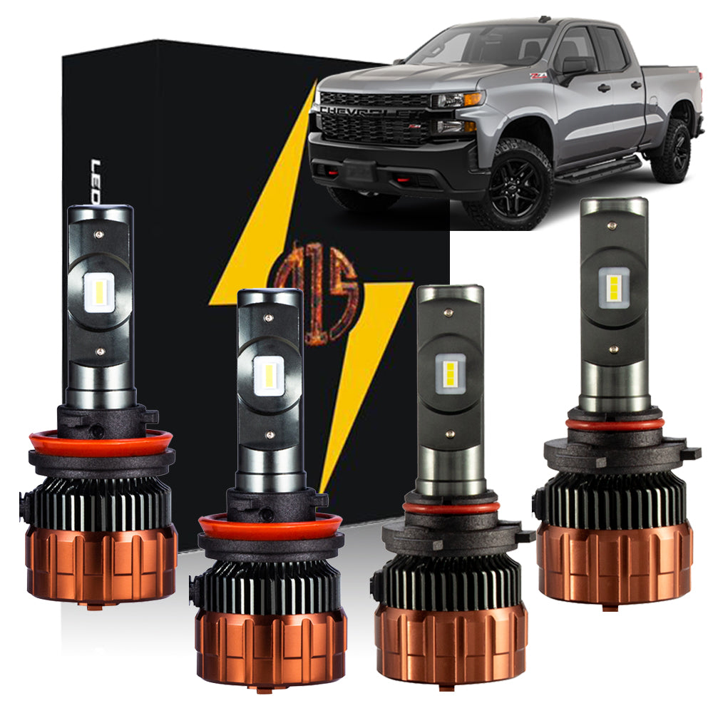 H11 9005 LED Headlight Bulbs for 2019 2020 Silverado 1500 WT Custom Trail Boss High Low Beam 6000K White Super Bright CSP Light Conversion Kit (Set of 4)