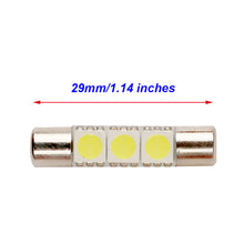 Load image into Gallery viewer, 6614F F30-WHP TS-14V1CP 6641 6612F 29MM LED Fuse Vanity Mirror Visor Light Bulbs 6000k White 3SMD 5050 Chips (Pack of 4)