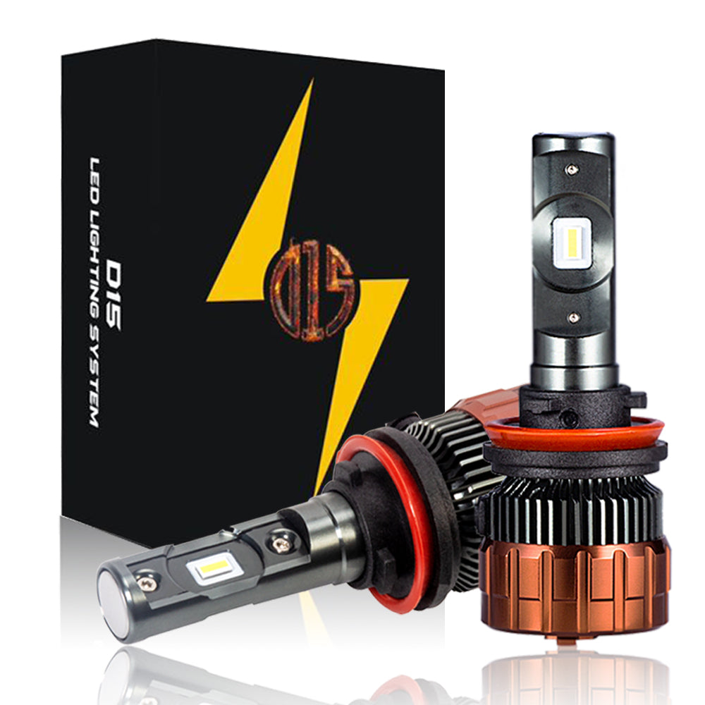 H11 H8 H9 H16 LED Headlight Fog Light Bulbs 6000K 8000LM R1 Series Ultra Bright White CSP Conversion Kit (Set of 2)