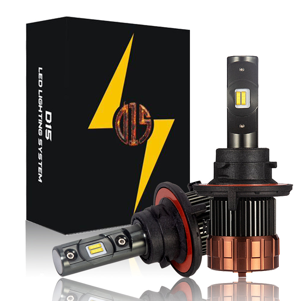 H13 9008 LED Headlight Dual Beam Bulbs 6000K 8000LM R1 Series