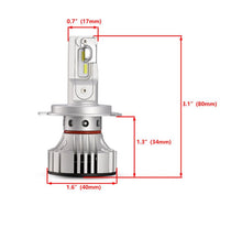 Load image into Gallery viewer, H4 9003 HB2 LED Headlight Dual Beam Bulbs 6000K 9600LM R2 Series Super Bright White CSP Conversion Kit (Set of 2)