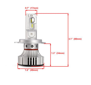 H4 9003 HB2 LED Headlight Dual Beam Bulbs 6000K 9600LM R2 Series Super Bright White CSP Conversion Kit (Set of 2)