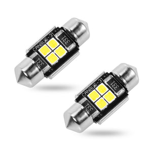 DE3175 DE3022 31MM LED Interior Map Dome Light Bulbs Festoon Error Free 6000K White 4SMD High Power 3030 Chips (Pack of 2)