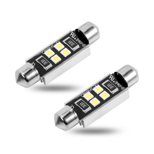 578 6411 211 212-2 4410 42MM LED Interior License Plate Light Bulbs Festoon Error Free 6000K White 4SMD High Power 3030 Chips (Pack of 2)